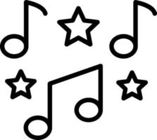 icono de línea de vector de notas musicales