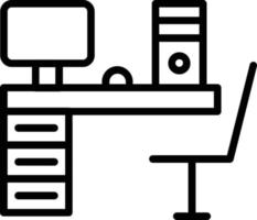 Work Station Vector Line Icon