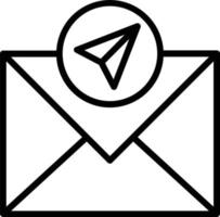 enviar icono de línea de vector de correo