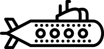icono de línea de vector submarino