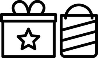 icono de línea de vector de cajas de regalo