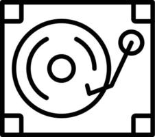 icono de línea de vector de tocadiscos