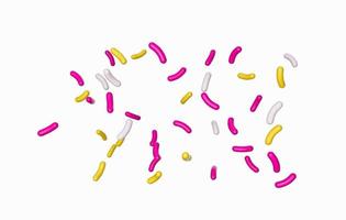 Colorful sprinkle falling isolated white background 3d illustration photo