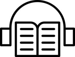 icono de línea de vector de libro de audio