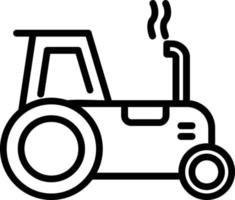 icono de línea de vector de tractor