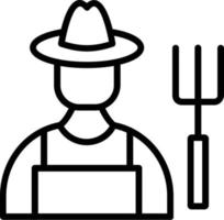 Farmer Vector Line Icon