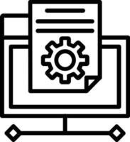 icono de línea de vector de gestión de archivos