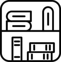 icono de línea de vector de biblioteca