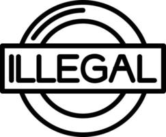 icono de línea de vector ilegal