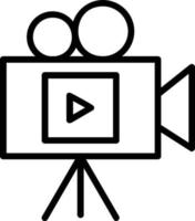 icono de línea de vector de cámara de video