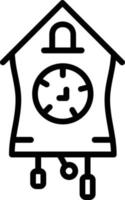 icono de línea de vector de reloj de cuco