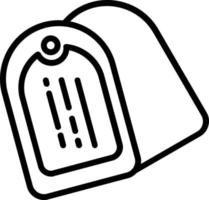 Dog Tag  Vector Line Icon