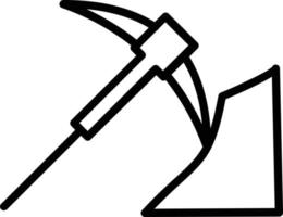 Pickaxe Vector Line Icon