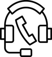 Call Center Vector Line Icon