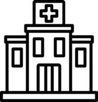 icono de línea de vector de edificio de hospital