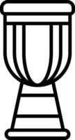 icono de línea de vector de djembe