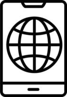 icono de línea de vector de mundo