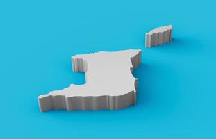 Trinidad and Tobago 3D map Geography Cartography and topology Sea Blue surface 3D illustration photo