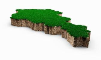 Armenia Map soil land geology cross section with green grass and Rock ground texture 3d illustration photo