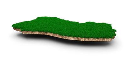 El Salvador Map soil land geology cross section with green grass and Rock ground texture 3d illustration photo