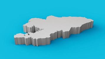 Kyrgyzstan 3D map Geography Cartography and topology Sea Blue surface 3D illustration photo