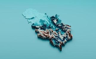 Topographic Serbia Map Hypsometric Serbia Elevation tint Spectral Shaded relief map 3d illustration photo