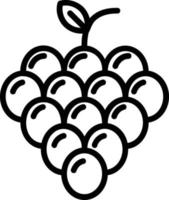 icono de línea de vector de uvas
