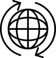 Worldwide Vector Line Icon