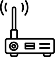 Wireless Router Vector Line Icon