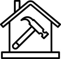 icono de línea de vector de construcción de casa