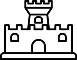 icono de línea de vector de castillo de arena