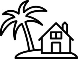 Beach Vector Line Icon