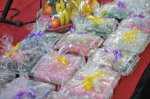 A typical Indonesian food that is brought for a traditional wedding photo