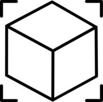 icono de línea de vector de cubo