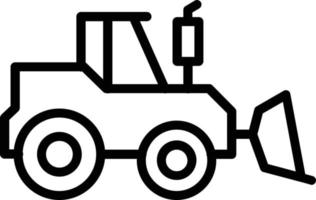 Bulldozer Vector Line Icon