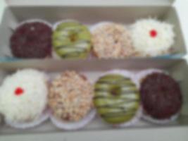 Abstract blurred of donut with various topping photo