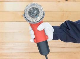 Circular saw with an abrasive disk photo