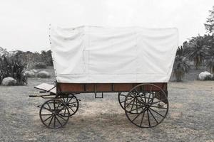Black  White Covered wagon photo