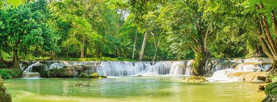 Panorama Waterfall in forest on the mountain in tropical forest photo