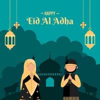 Eid al adha mubarak vector