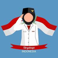 Indonesian independence day vector