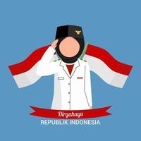 Indonesian independence day celebration vector