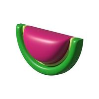 3d watermelon icon with shiny rubber texture on white background isolated photo