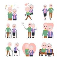 grandparent's day, old people couple, happy grandmother and grandfather, romantic and love