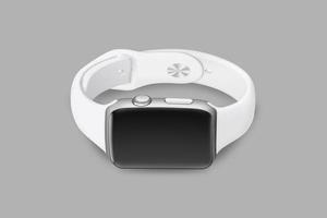 Black and white Smart watch mockup set isolated on a grey background. 3d rendering. photo