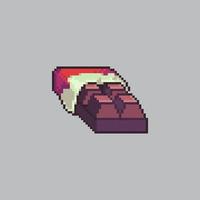 icono de chocolate de estilo pixel art totalmente editado aislado en un fondo blanco para juegos, aplicaciones móviles, diseño de afiches y propósito impreso. vector