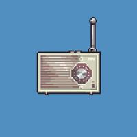 Editable vector radio pixel art illustration for game development, game asset, web asset, graphic design, and printed purpose