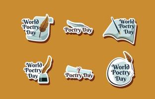 Poetry Day Stickers vector