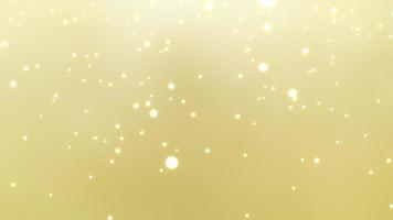 Animation of confetti falling with shiny white snowball on gold backdrop. Abstract soft background video