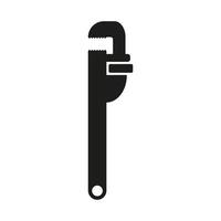 Pipe wrench vector icon isolated on white background